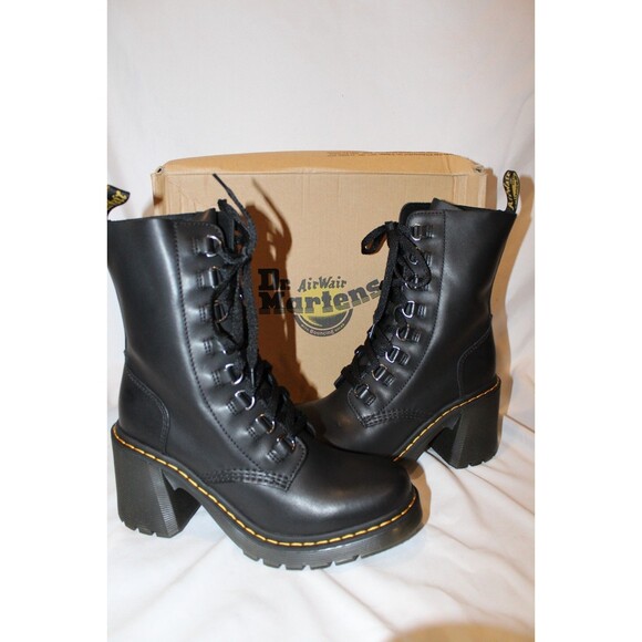 Dr. Martens Women's Black Leather Platform Chesney Lace-Up Boot SZ 10 $200 NIB - Picture 2 of 8
